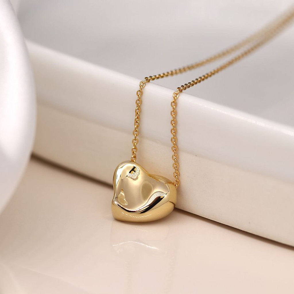 Faux Gold Wavy Heart  Necklace By POM Gift 04053 POM