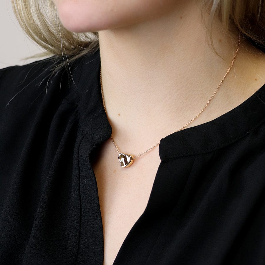 Faux Gold Wavy Heart  Necklace By POM Gift 04053 POM