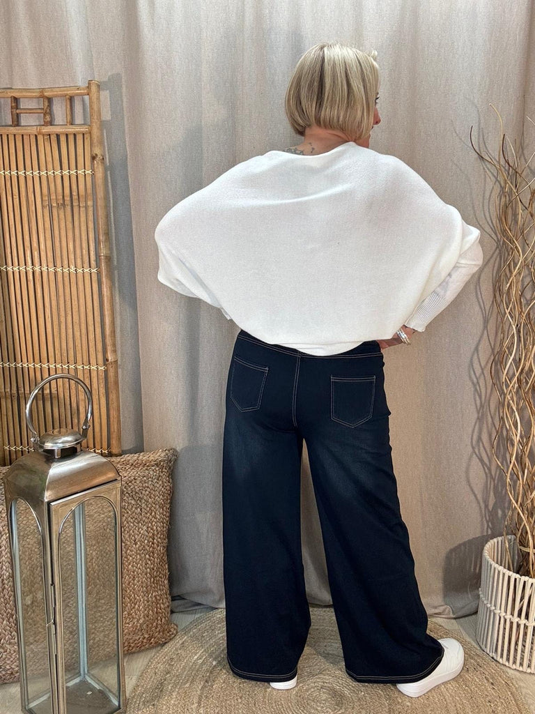 Flex Fit Wide Leg Elasticated Waistband Jeans Trousers Be You Lifestyle Boutique