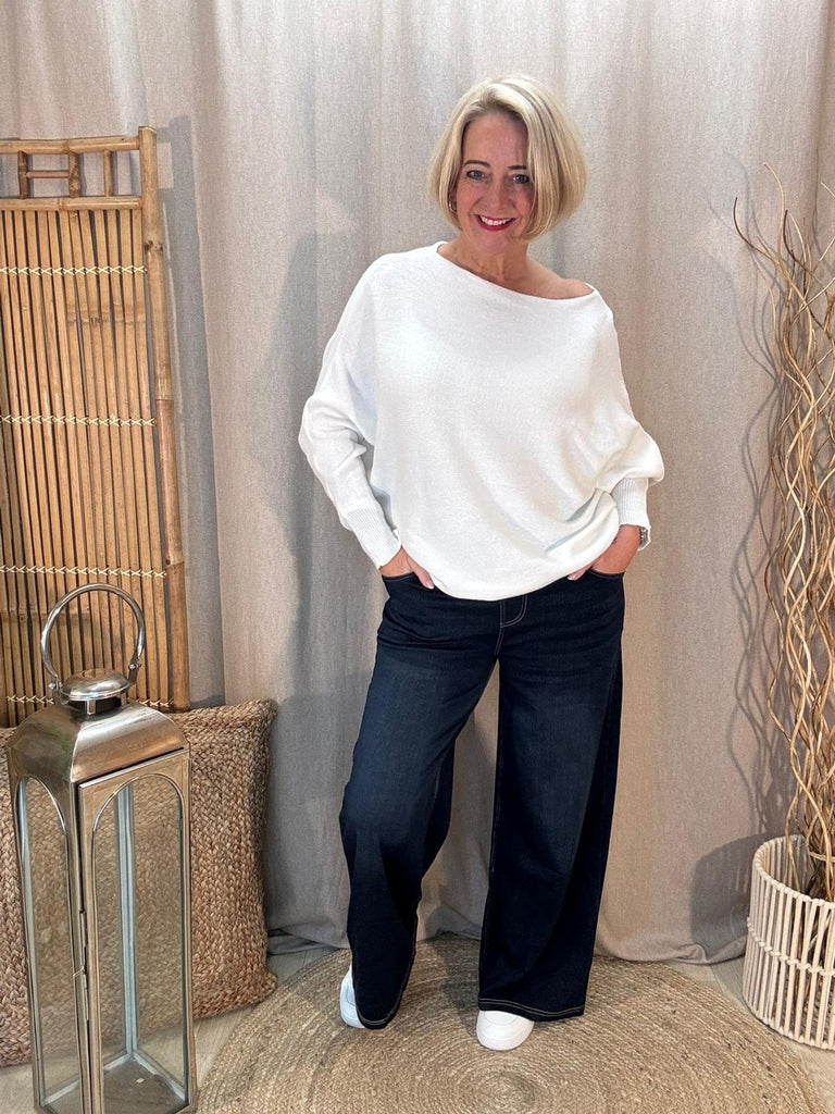 Flex Fit Wide Leg Elasticated Waistband Jeans Trousers Be You Lifestyle Boutique