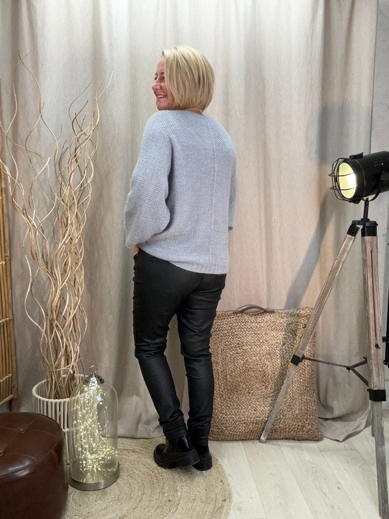 Fluffy Shimmer Knit V Neck Jumper Be You Lifestyle Boutique