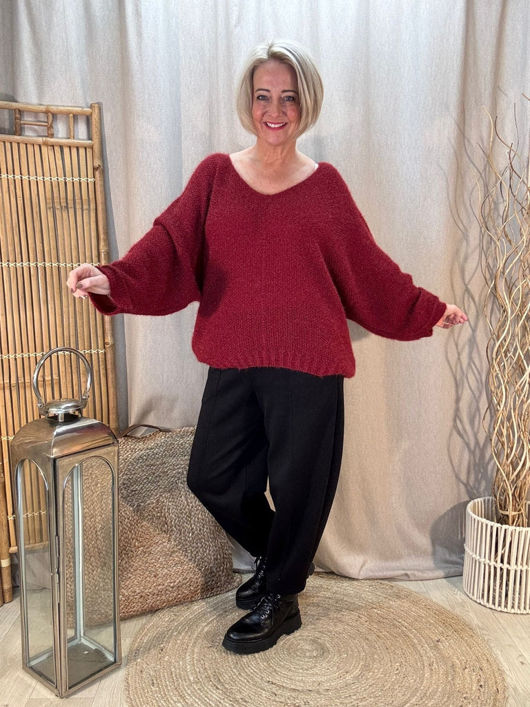Fluffy Shimmer Knit V Neck Jumper Be You Lifestyle Boutique