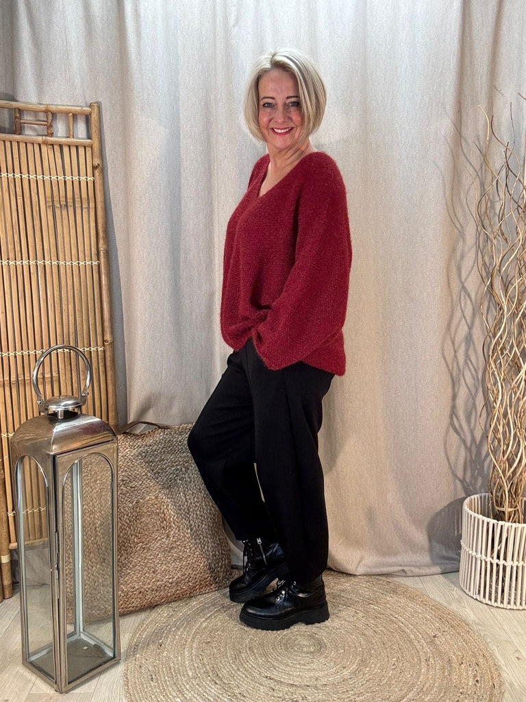 Fluffy Shimmer Knit V Neck Jumper Be You Lifestyle Boutique