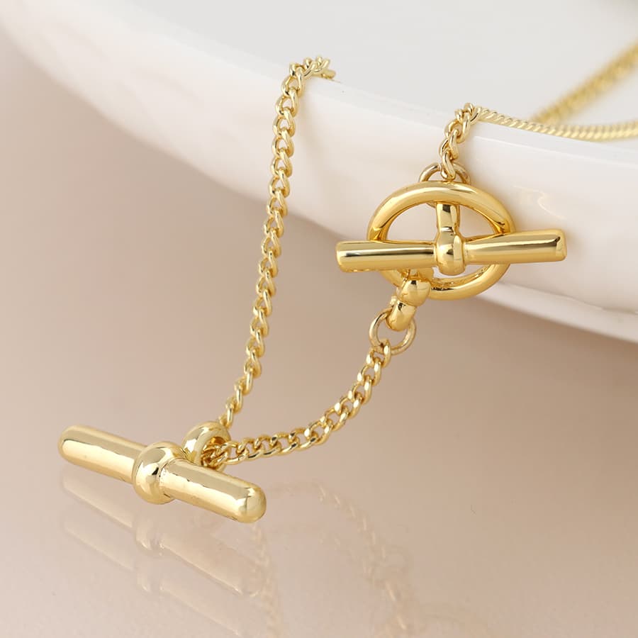 Gold T Bar Necklace By POM Gift 04502 Be You Lifestyle Boutique