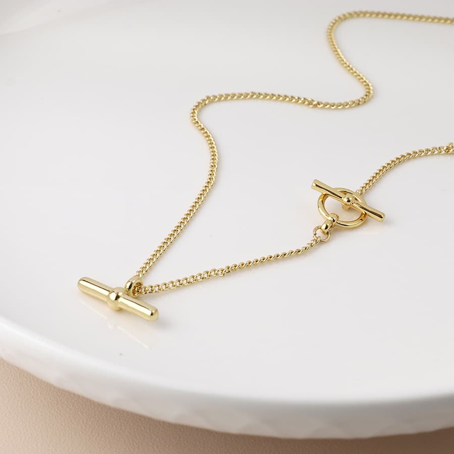 Gold T Bar Necklace By POM Gift 04502 Be You Lifestyle Boutique