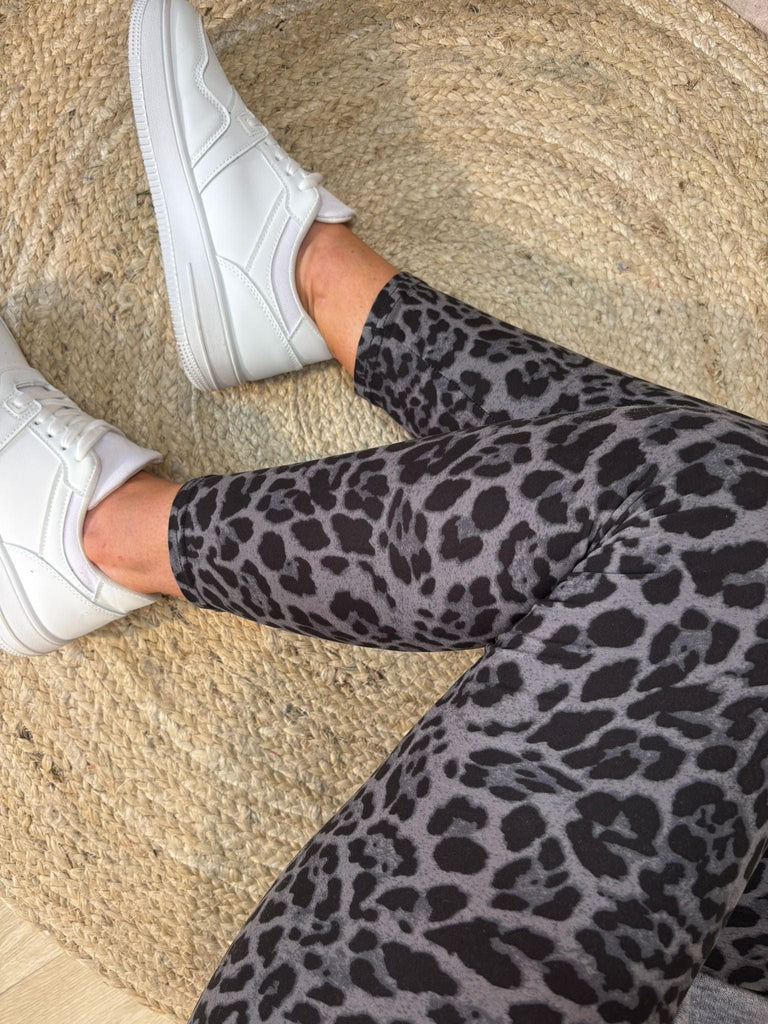 Grey Leopard Super Smooth Leggings Be You Lifestyle Boutique 1 / Grey