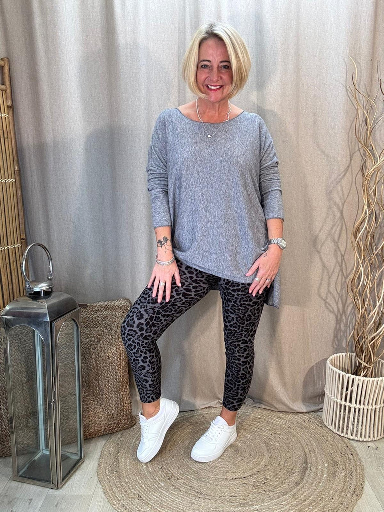 Grey Leopard Super Smooth Leggings Be You Lifestyle Boutique