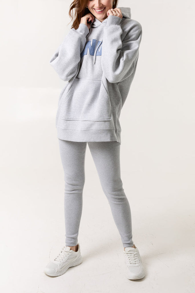 grey sunday hoodie with leggings