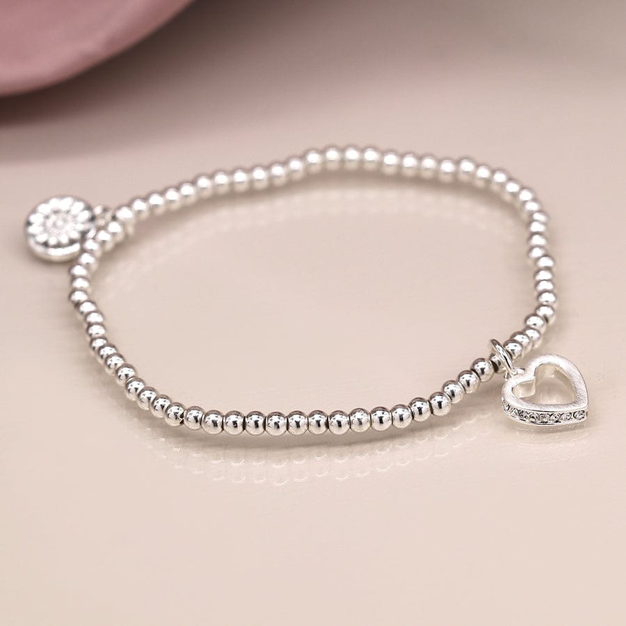 Hollow Crystal Heart Bracelet By POM Silver Gift 02535 POM