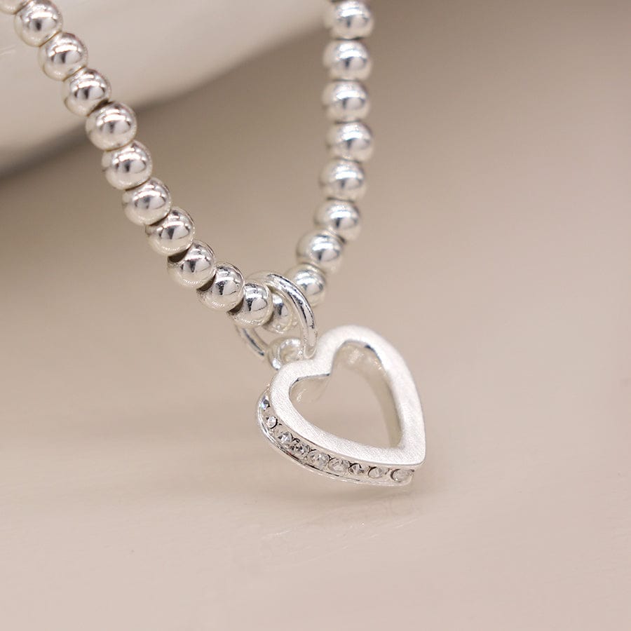 Hollow Crystal Heart Bracelet By POM Silver Gift 02535 POM