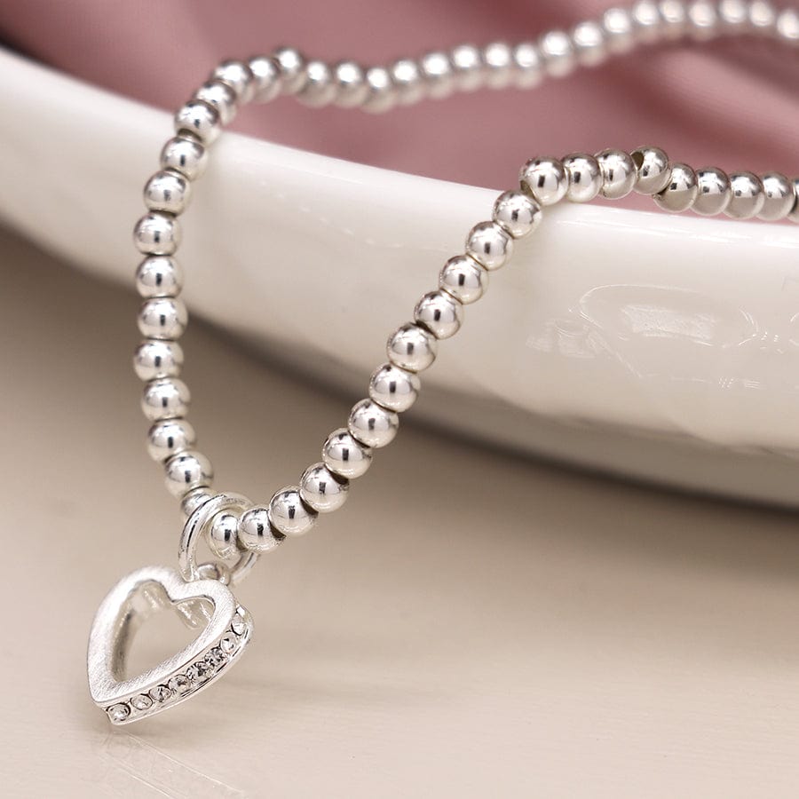 Hollow Crystal Heart Bracelet By POM Silver Gift 02535 POM
