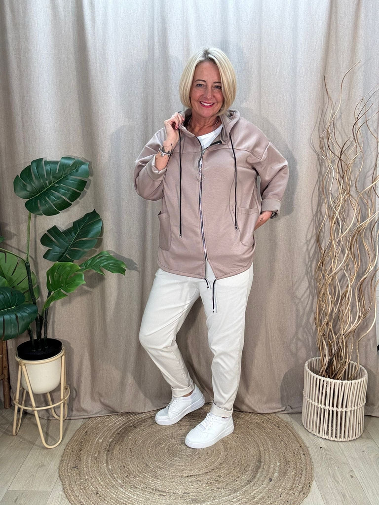 Hooded Drawstring Zipped Lightweight Jacket Be You Lifestyle Boutique