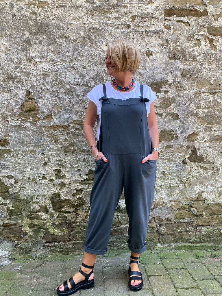 Women’s Knotted Jersey Dungarees Spring Summer