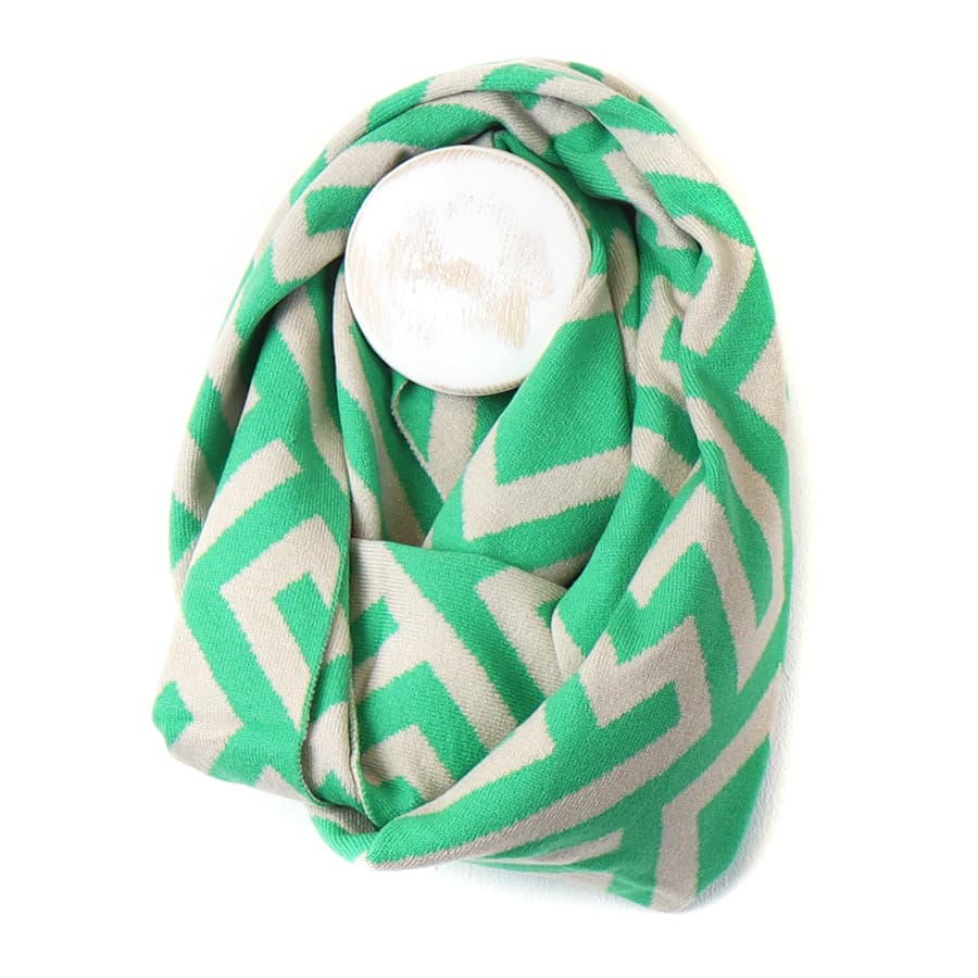 Jade Green Geometric Snood By POM Gift 52704 Be You Lifestyle Boutique
