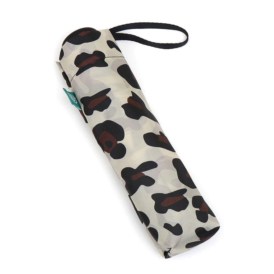 Leopard Print Compact Umbrella By POM Be You Lifestyle Boutique Cream & Tan