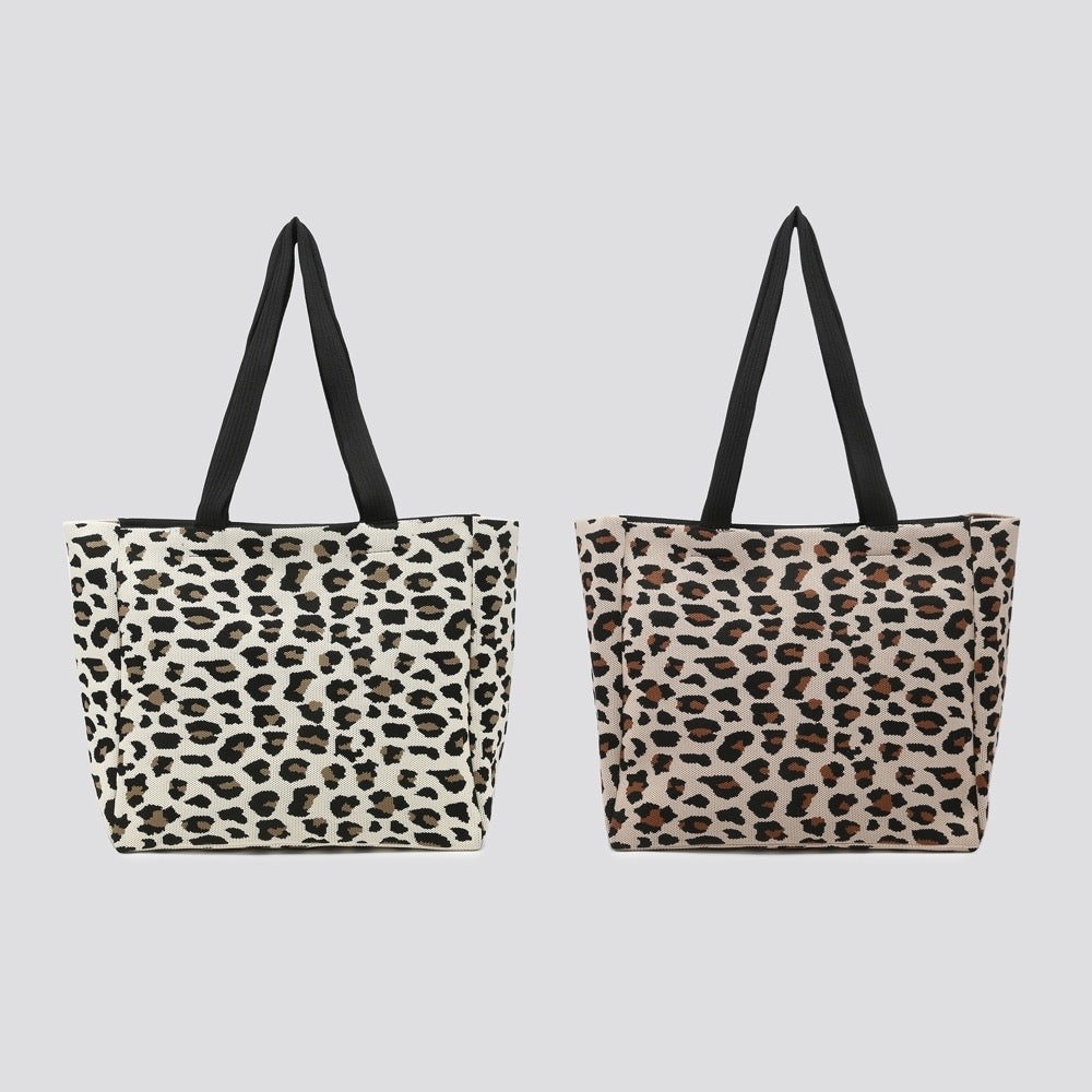 leopard shopper bags both colours