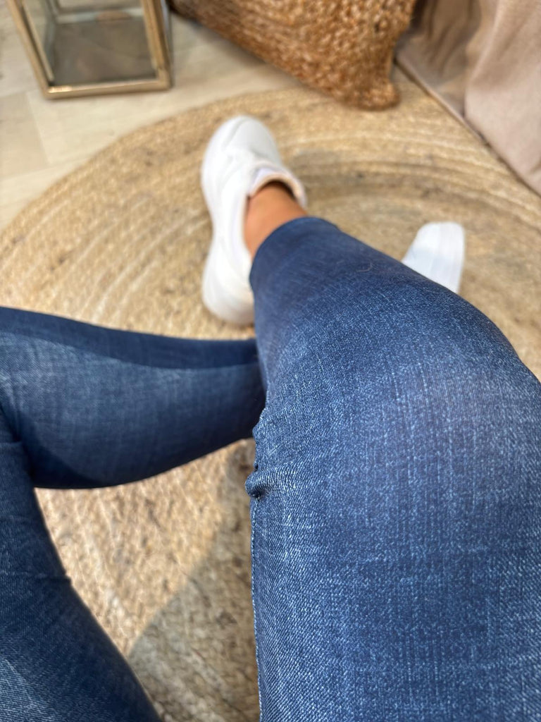 Light Denim Super Smooth Leggings - Premium Stretch Be You Lifestyle Boutique