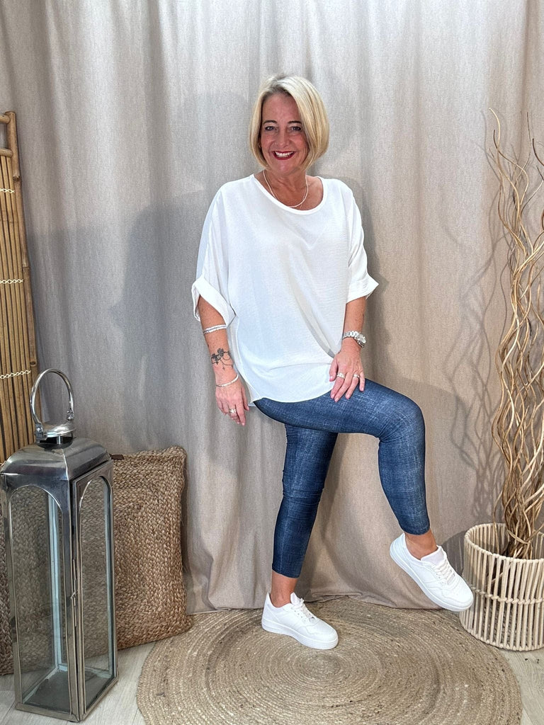 Light Denim Super Smooth Leggings - Premium Stretch Be You Lifestyle Boutique