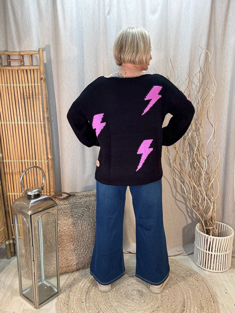 Lightning Bolt Knitted Jumper Be You Lifestyle Boutique