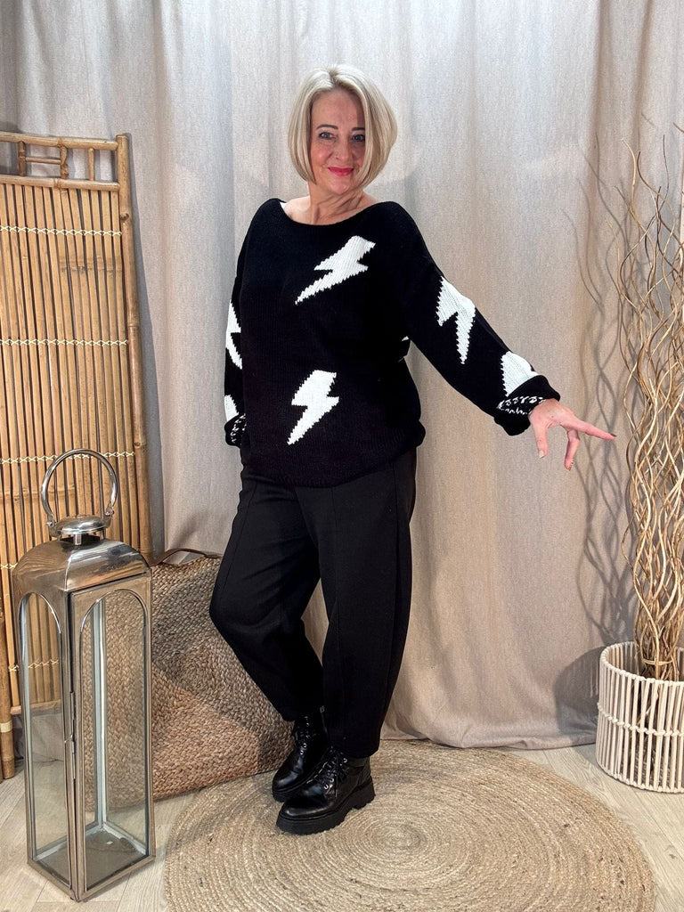 Lightning Bolt Knitted Jumper Be You Lifestyle Boutique