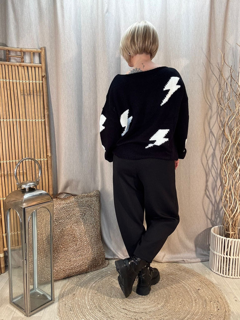 Lightning Bolt Knitted Jumper Be You Lifestyle Boutique
