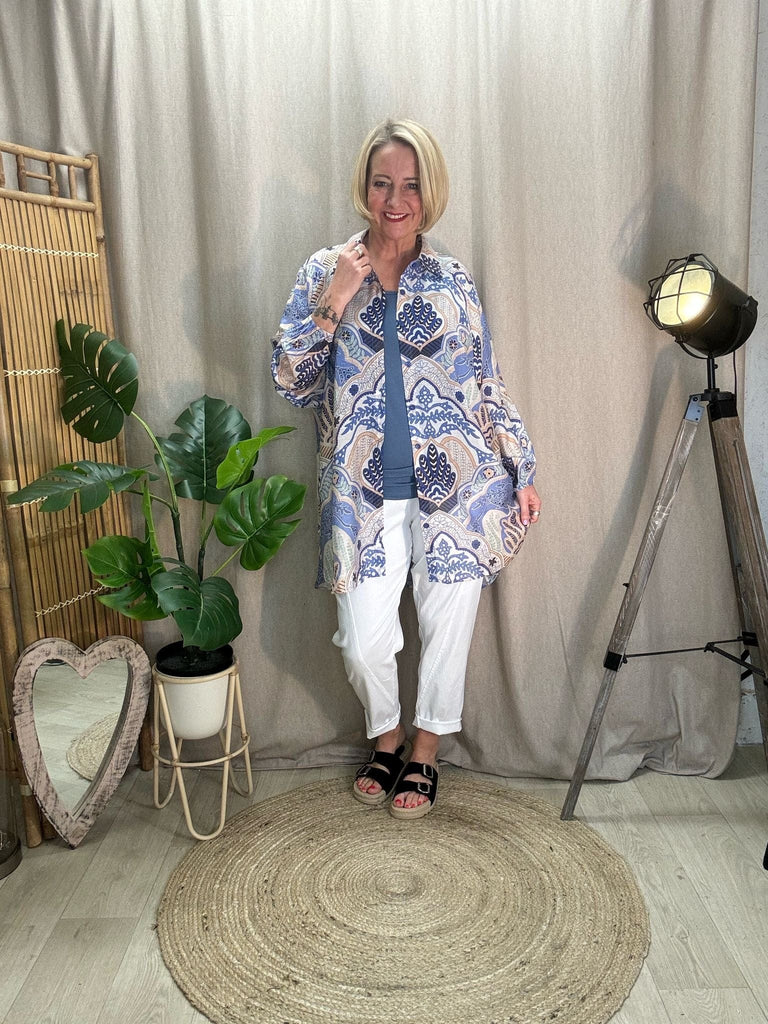 Lightweight Abstract Floral Print Shirt Be You Lifestyle Boutique One Size