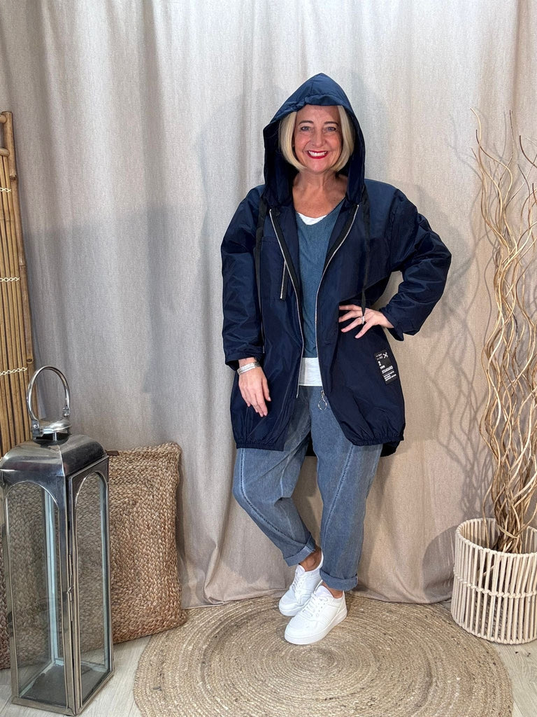 Lightweight Hooded Black Rain Mac Shower Proof Be You Lifestyle Boutique