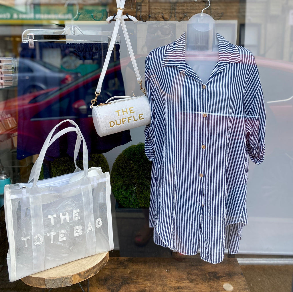 Lightweight Striped Navy & White Shirt Be You Lifestyle Boutique One Size