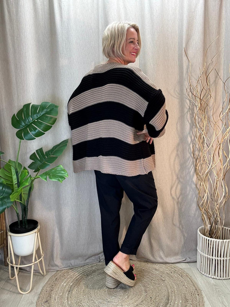 Liquorice Allsorts Edge To Edge Striped Cardigan Be You Lifestyle Boutique