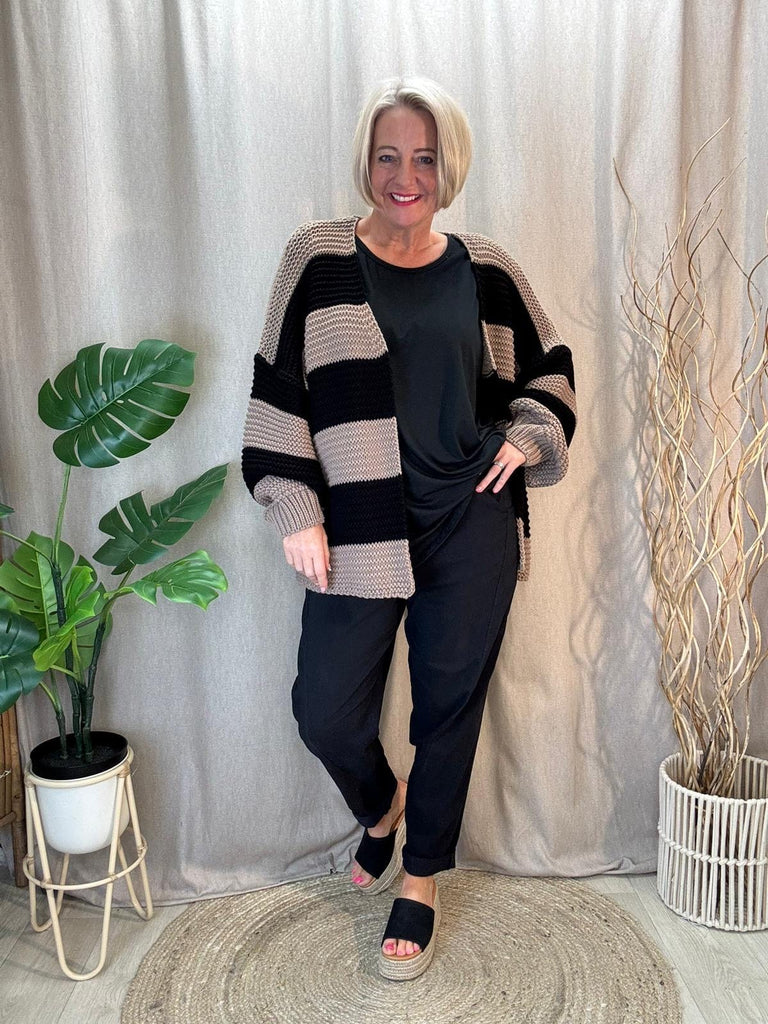 Liquorice Allsorts Edge To Edge Striped Cardigan Be You Lifestyle Boutique