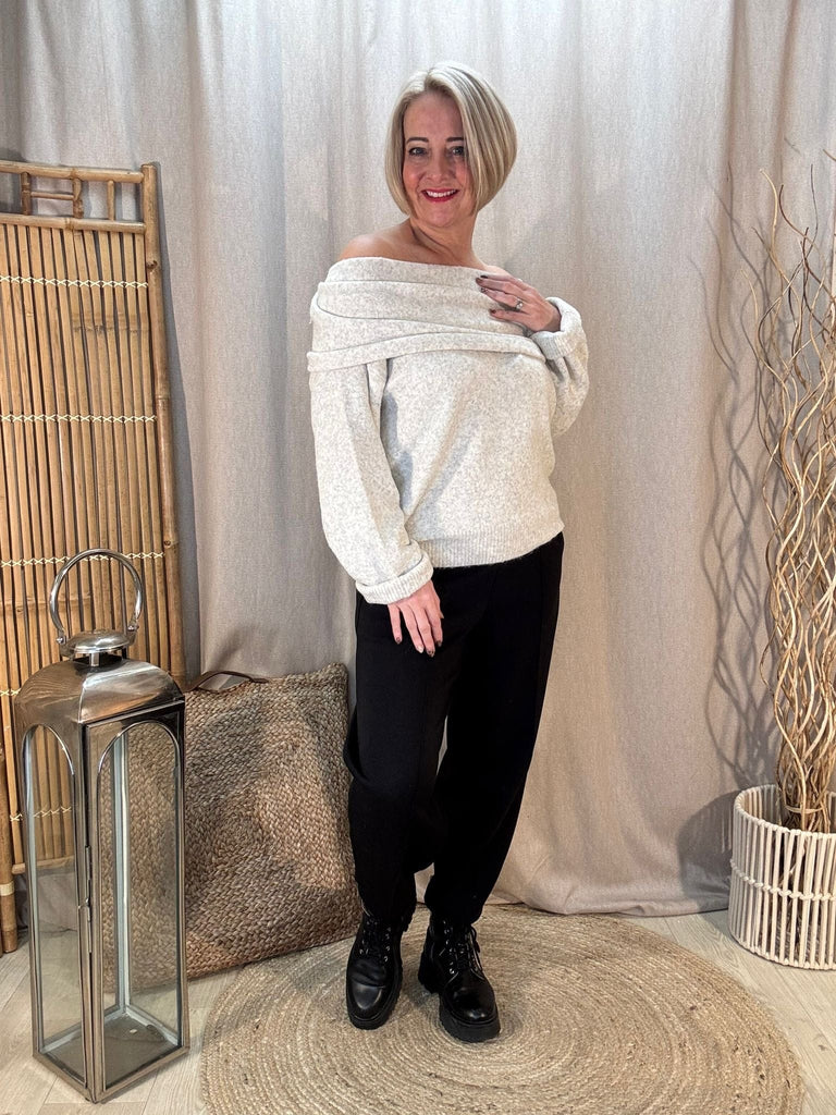 Luxe 3 In 1 Cowl or Bardot Off The Shoulder Knitted Jumper Be You Lifestyle Boutique