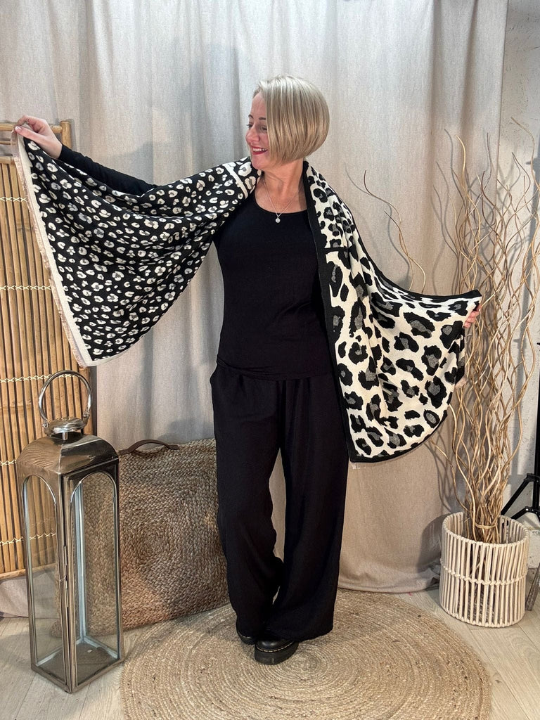 Luxe Leopard Print Winter Scarf Gift Be You Lifestyle Boutique Stone