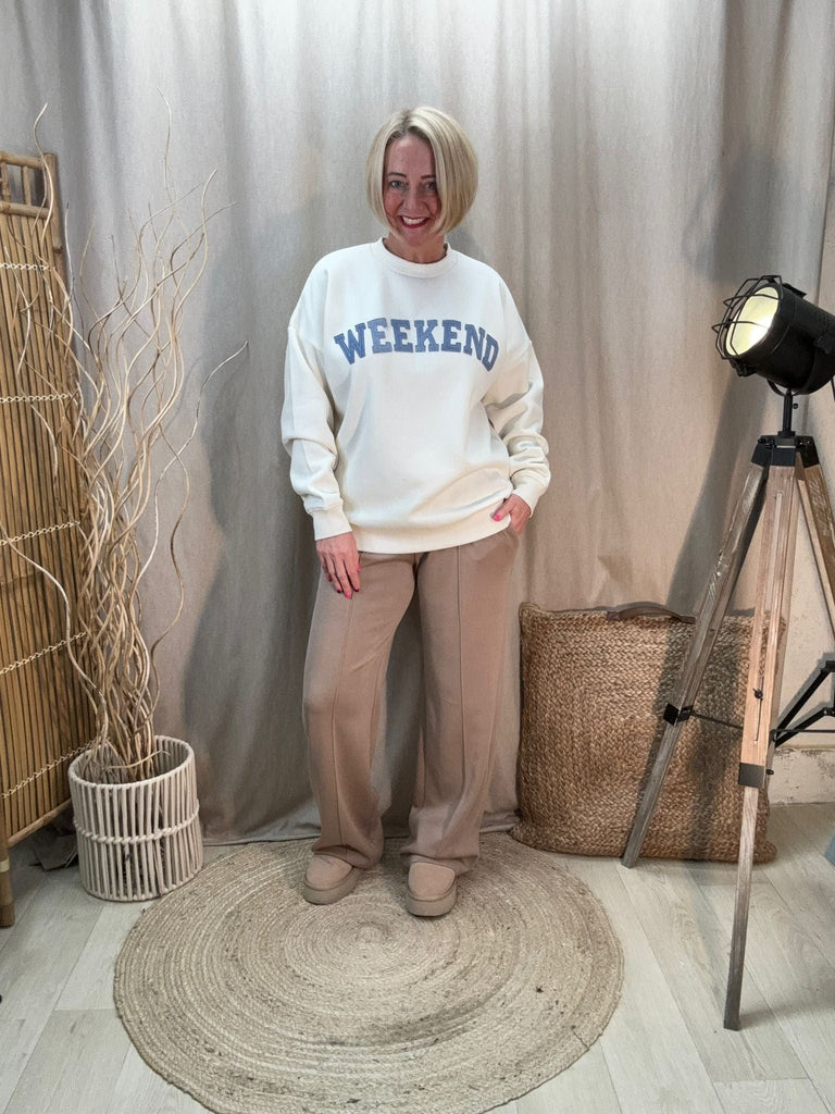 Luxe Wide Leg Seam Front Drawstring Joggers / Trousers Be You Lifestyle Boutique One Size / Taupe