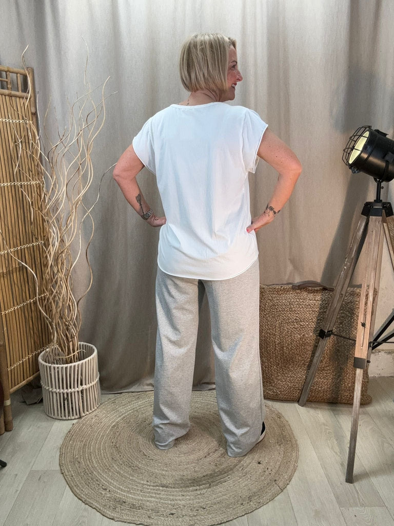Luxe Wide Leg Seam Front Drawstring Joggers / Trousers Be You Lifestyle Boutique