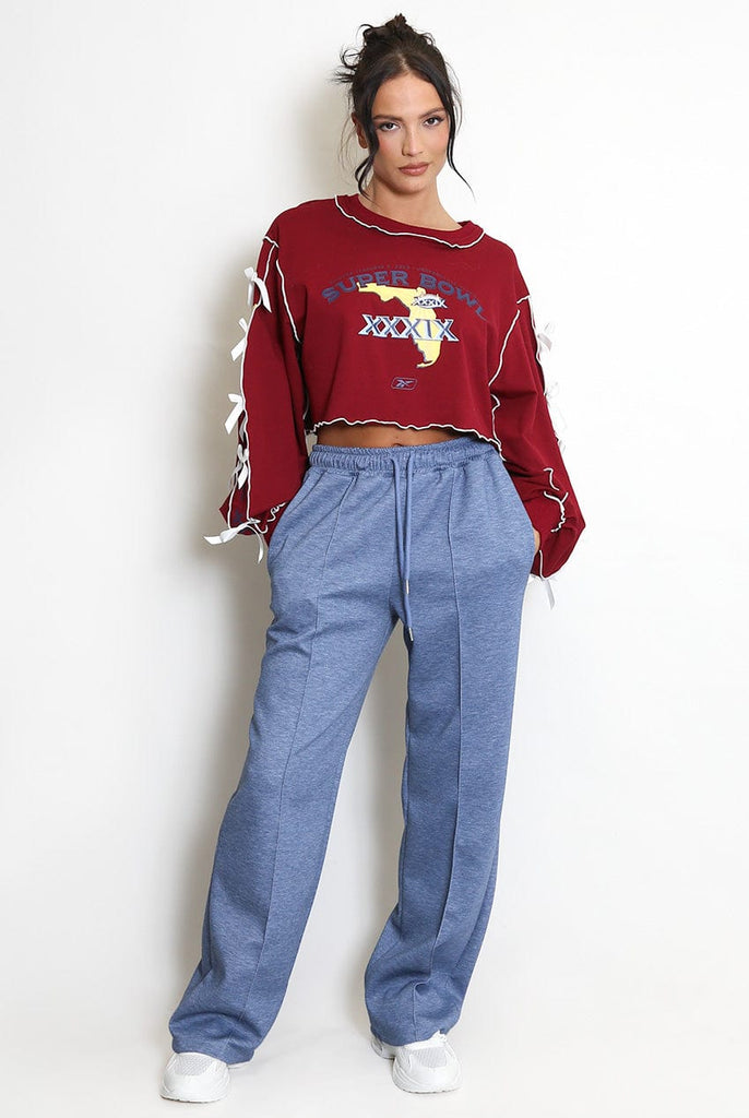 Luxe Wide Leg Seam Front Drawstring Joggers / Trousers Be You Lifestyle Boutique