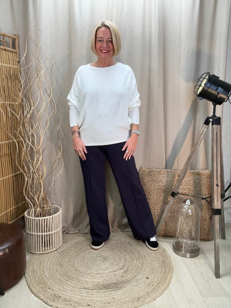 Luxe Wide Leg Seam Front Drawstring Joggers / Trousers Be You Lifestyle Boutique