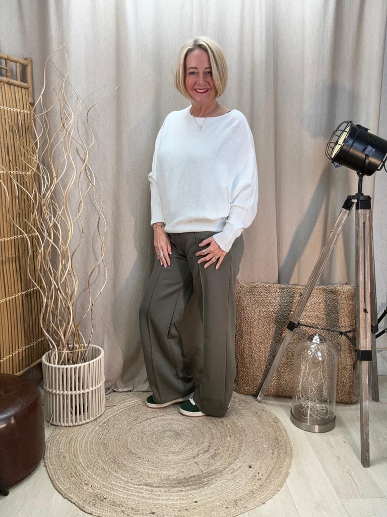 Luxe Wide Leg Seam Front Drawstring Joggers / Trousers Be You Lifestyle Boutique
