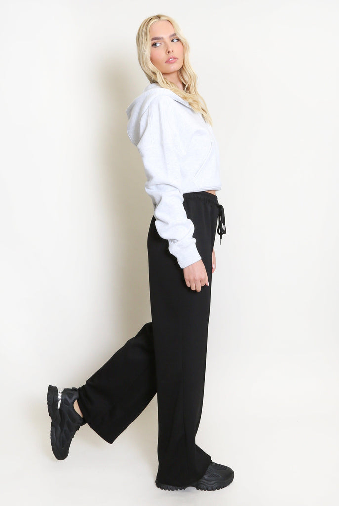 Luxe Wide Leg Seam Front Drawstring Joggers / Trousers Be You Lifestyle Boutique