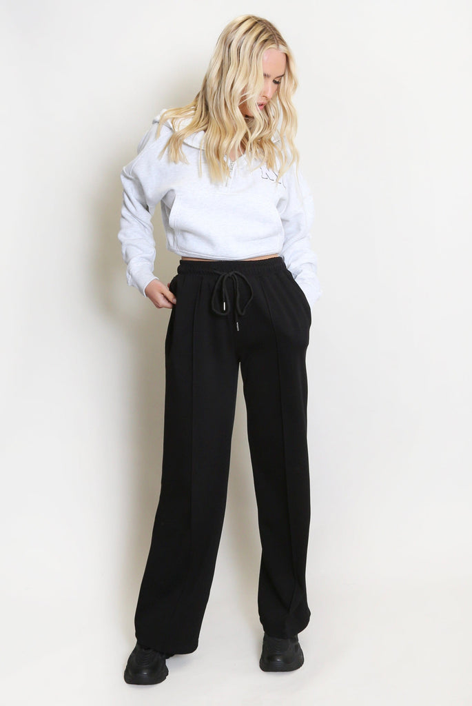 Luxe Wide Leg Seam Front Drawstring Joggers / Trousers Be You Lifestyle Boutique