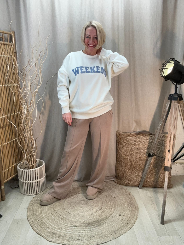 Luxe Wide Leg Seam Front Drawstring Joggers / Trousers Be You Lifestyle Boutique
