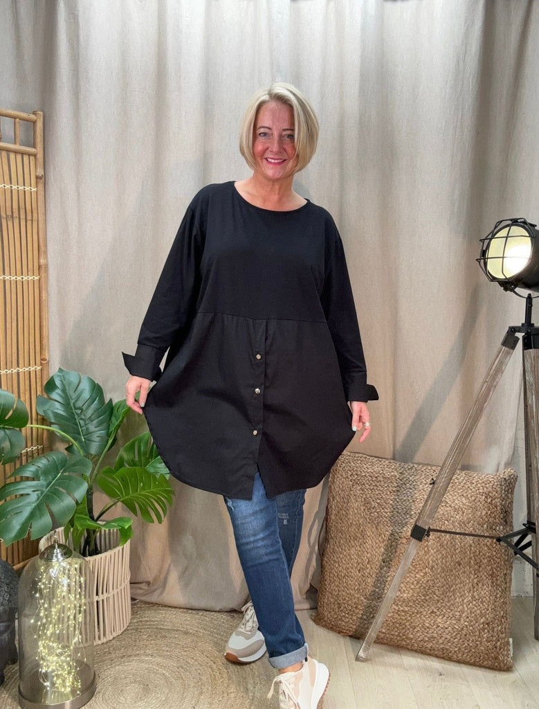 Magic Faux Shirt Layering Tunic Be You Lifestyle Boutique One Size / Black