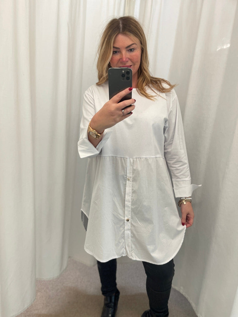 Magic Faux Shirt Layering Tunic Be You Lifestyle Boutique One Size / White