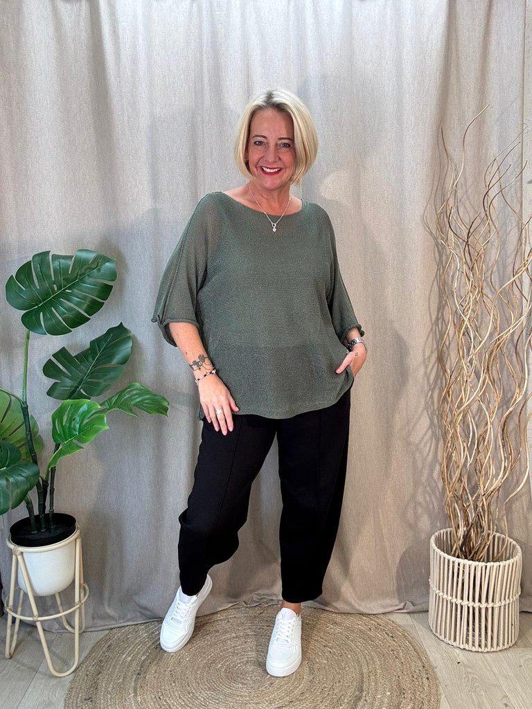 Mesh Fine Knit Layering Top Be You Lifestyle Boutique One Size / Khaki