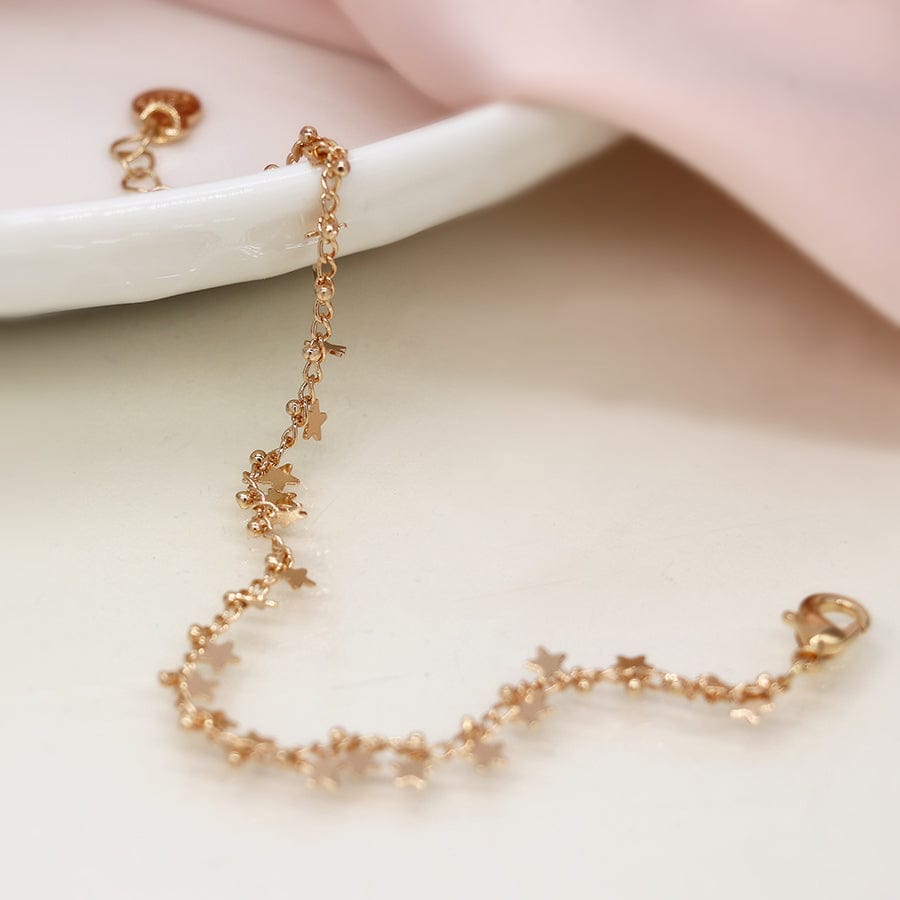 Multi Star & Tiny Bead Faux Gold Bracelet By POM 04192 POM