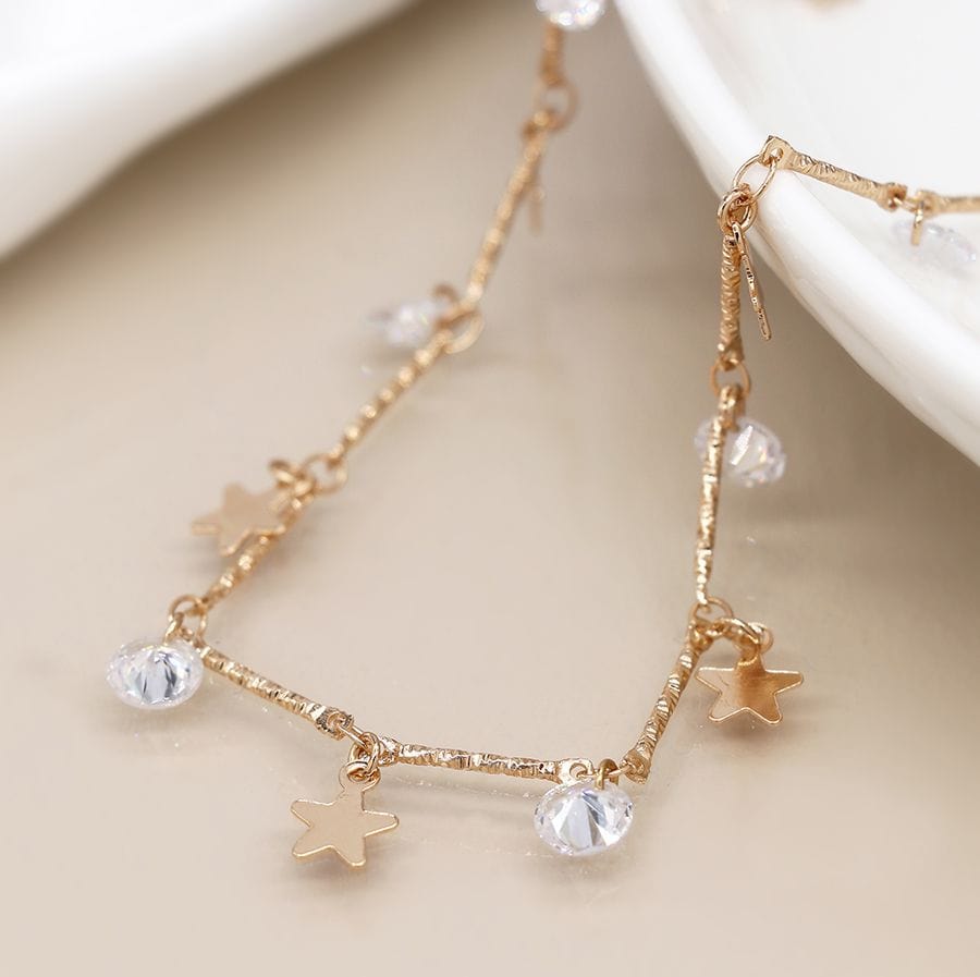 Multi Stars & Crystals Necklace By POM Gift 04194 POM