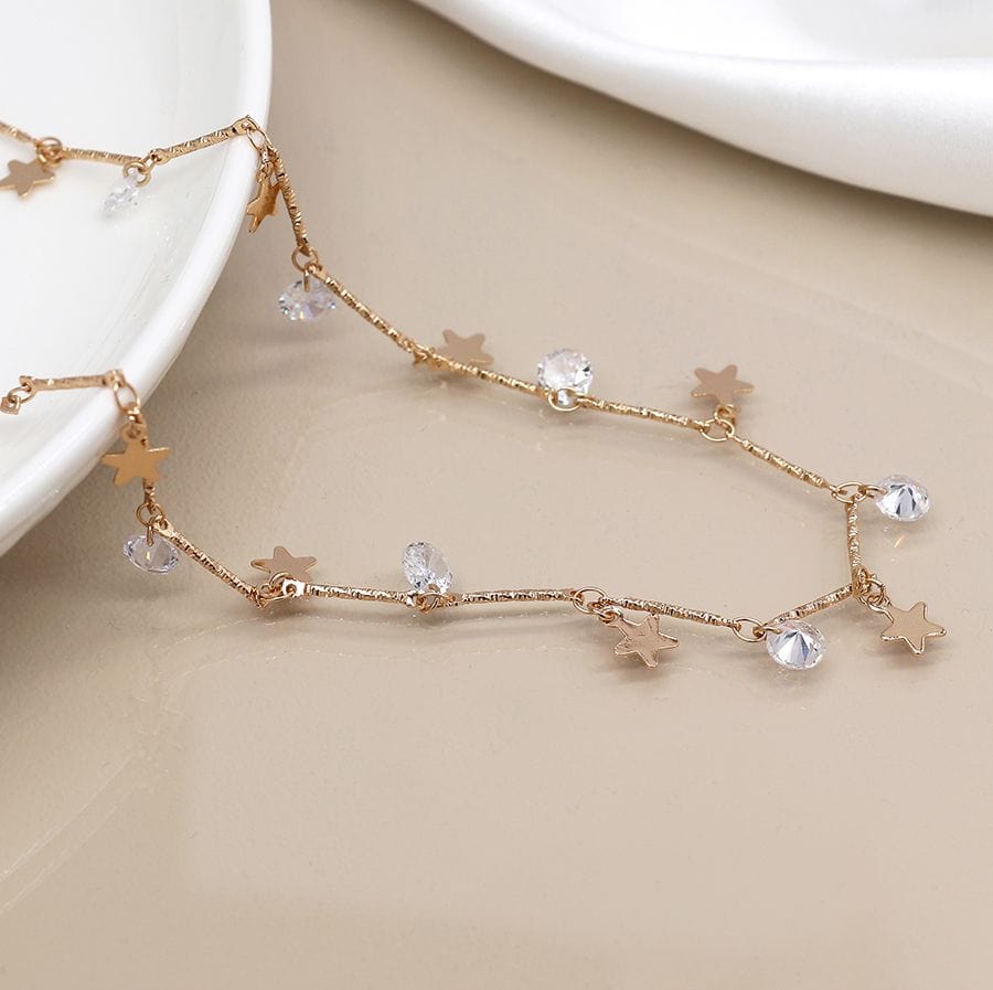 Multi Stars & Crystals Necklace By POM Gift 04194 POM