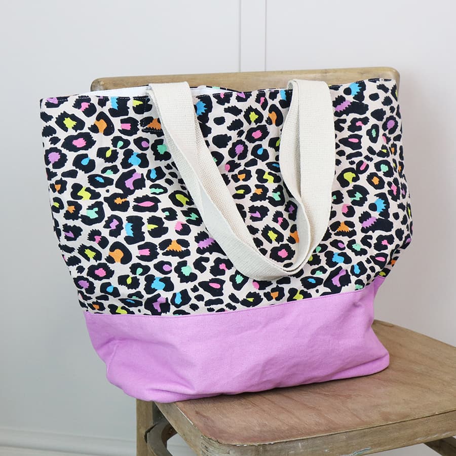 Multicolour Neon Leopard Print Cotton Beach Bag RRP £29 Be You Lifestyle Boutique