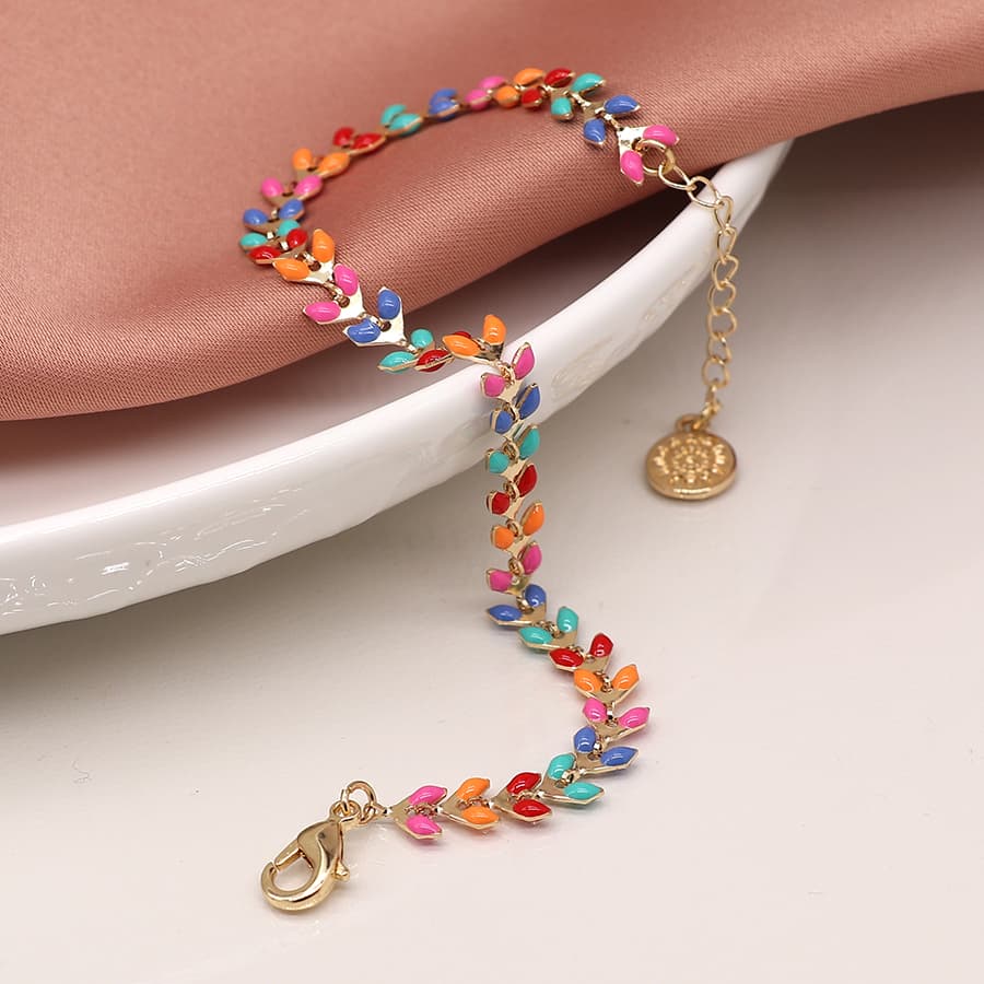 Multicoloured Leaf Epoxy Bracelet By POM Gift 04092 POM