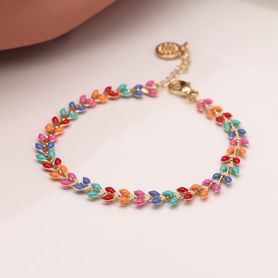 Multicoloured Leaf Epoxy Bracelet By POM Gift 04092 POM