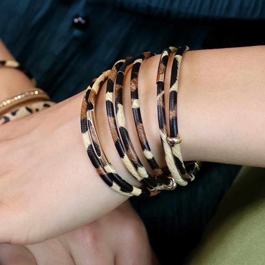 Multistrand Animal Print & Crystal Bracelet By POM 04665 Be You Lifestyle Boutique